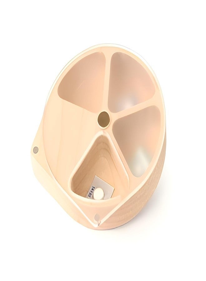 Glenoxzone Wooden Rotating Pill Organizer | 4-Compartment Portable Weekly Pill Box with Sliding Lid | Compact Travel Vitamin Case | (Pattern-2) - Image 1